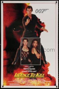 7k756 LICENCE TO KILL 1sh 1989 Timothy Dalton as James Bond, sexy Carey Lowell & Talisa Soto!