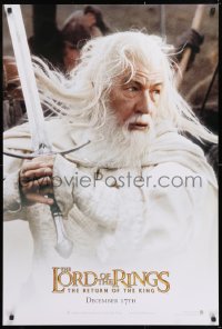 7k768 LORD OF THE RINGS: THE RETURN OF THE KING teaser DS 1sh 2003 Ian McKellan as Gandalf!