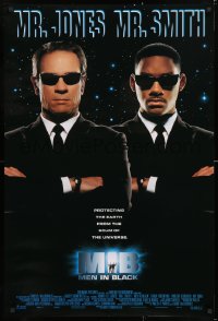 7k787 MEN IN BLACK int'l DS 1sh 1997 Will Smith & Tommy Lee Jones close-up!