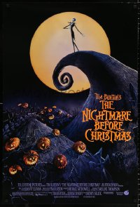 7k812 NIGHTMARE BEFORE CHRISTMAS DS 1sh 1993 Tim Burton, Disney, great Halloween horror image!