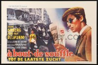 7k109 A BOUT DE SOUFFLE 14x21 Belgian REPRO poster 1990s Godard's Breathless, Seberg, Belmondo!