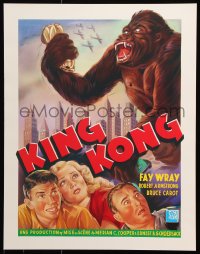 7k113 KING KONG 16x20 REPRO poster 1990s Fay Wray, Robert Armstrong & the giant ape!