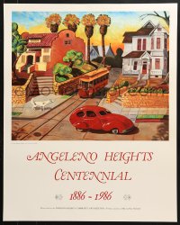 7k313 ANGELENO HEIGHTS CENTENNIAL 22x28 special poster 1986 art of the area in Texas by Frank Romero