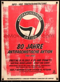 7k319 ANTIFASCHISTISCHE AKTION signed 20x28 German special poster 2000s by Bernd Langer, Antifa!