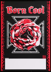 7k329 BORN COOL 24x33 special poster 1990s art of an iron cross and red rose!