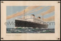 7k347 CUNARD LINE 20x30 English special poster 1950s great art of the MV Britannic!