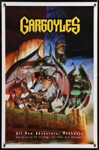 7k020 GARGOYLES tv poster 1994 Disney, striking fantasy cartoon artwork of entire cast!