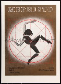 7k078 MEPHISTO signed silkscreen 20x27 East German stage poster 1985 by Hoffman!