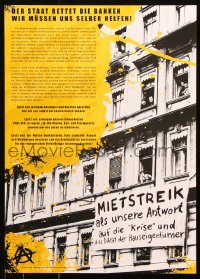 7k416 MIETSTREIK 17x23 German special poster 2000s cool art promoting a rent strike!