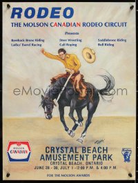 7k418 MOLSON CANADIAN RODEO CIRCUIT 17x22 Canadian special poster 1970s saddlebronc ridin' by Mooney!