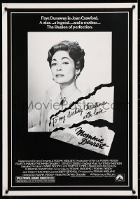 7k419 MOMMIE DEAREST 17x24 special poster 1981 great image of Faye Dunaway as Joan Crawford!