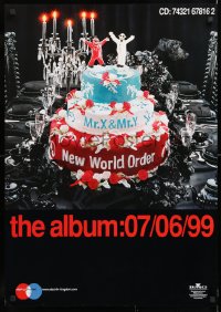 7k093 MR. X & MR. Y. 24x33 German music poster 1999 New World Order, birthday cake design!
