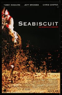 7k131 SEABISCUIT mini poster 2003 horse racing jockey Tobey McGuire & most famous underdog!
