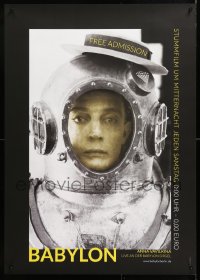 7k473 STUMMFILM UM MITTERNACHT 23x33 German special poster 2010s Buster Keaton wearing a diving helmet!