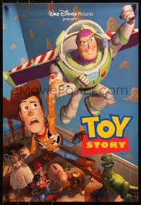 7k482 TOY STORY 19x27 special poster 1995 Disney & Pixar cartoon, images of Buzz, Woody & cast!