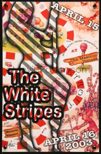 7k033 WHITE STRIPES signed #07/100 11x17 art print 2003 by artist Anthony Herrera!