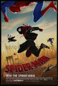7k903 SPIDER-MAN INTO THE SPIDER-VERSE advance DS 1sh 2018 Nicolas Cage in title role, cast!