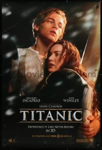 7k945 TITANIC DS 1sh R2012 Leonardo DiCaprio & Winslet, Cameron, collide with destiny!
