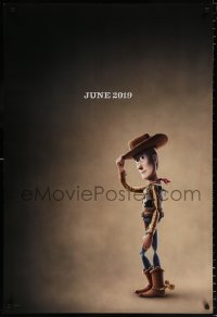 7k953 TOY STORY 4 teaser DS 1sh 2019 Walt Disney, Pixar, Hanks voices Woody who is tipping his hat!