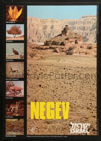 7k272 NEGEV ISRAEL 19x27 Israeli travel poster 1980s desert flora and fauna from the area!