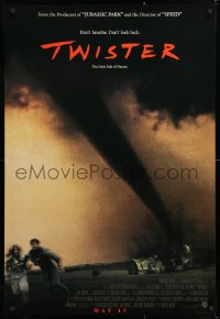 7k960 TWISTER int'l advance DS 1sh 1996 May 17 style, Bill Paxton & Helen Hunt tornados!