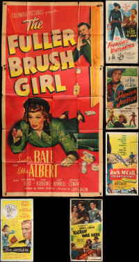 7m231 LOT OF 7 FOLDED THREE-SHEETS 1940s-1950s great images from a variety of different movies!