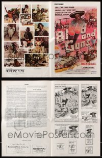 7m121 LOT OF 13 UNCUT BLOOD & GUNS PRESSBOOKS 1969 Tomas Milian & Orson Welles in Mexico!