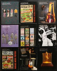 7m047 LOT OF 9 HERITAGE AUCTION CATALOGS 2018-2019 mostly rock 'n' roll memorabilia!