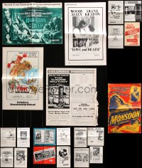 7m115 LOT OF 21 UNCUT PRESSBOOKS 1950s-1970s advertising for a variety of different movies!