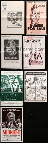 7m126 LOT OF 7 UNCUT PRESSBOOKS 1960s-1980s advertising for a variety of different movies!