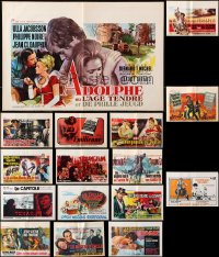 7m382 LOT OF 16 FORMERLY FOLDED HORIZONTAL BELGIAN POSTERS 1960s-1970s from a variety of movies!