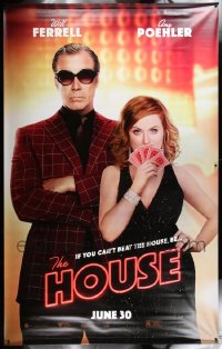 7m003 LOT OF 2 VERTICAL VINYL BANNERS 2017 Will Ferrell & Amy Poehler in The House, Detroit!