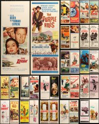 7m341 LOT OF 43 UNFOLDED INSERTS 1960s great images from a variety of different movies!