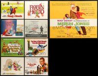 7m225 LOT OF 9 WALT DISNEY TITLE CARDS 1960s-1980s cool images from live action & animated movies!