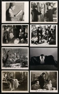 7m239 LOT OF 8 UNIVERSAL HORROR 8X10 REPRO PHOTOS 1980s Karloff, Mummy, Frankenstein, Dracula!