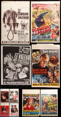 7m386 LOT OF 10 FORMERLY FOLDED VERTICAL BELGIAN POSTERS 1950s from a variety of movies!