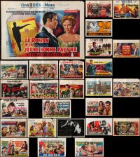 7m376 LOT OF 28 FORMERLY FOLDED HORIZONTAL BELGIAN POSTERS 1960s-1970s from a variety of movies!