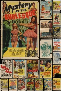 7m179 LOT OF 24 FOLDED ONE-SHEETS 1940s-1960s great images from a variety of different movies!