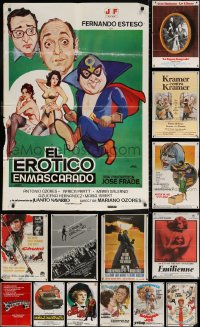 7m067 LOT OF 19 FOLDED SPANISH POSTERS 1970s-1980s great images from a variety of movies!