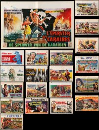 7m379 LOT OF 20 FORMERLY FOLDED HORIZONTAL BELGIAN POSTERS 1960s-1980s from a variety of movies!