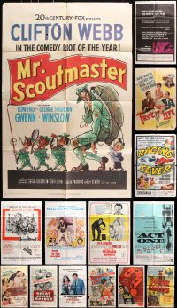7m181 LOT OF 22 FOLDED ONE-SHEETS 1940s-1970s great images from a vareity of different movies!