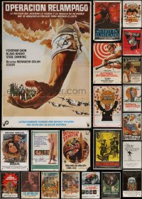 7m066 LOT OF 23 FOLDED SPANISH POSTERS 1960s-1980s great images from a variety of movies!