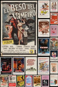 7m158 LOT OF 60 FOLDED ONE-SHEETS 1960s-1980s great images from a variety of different movies!
