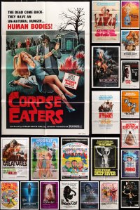 7m156 LOT OF 62 FOLDED ONE-SHEETS 1970s-1980s great images from a variety of different movies!