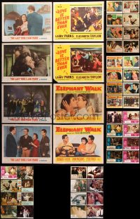 7m206 LOT OF 54 ELIZABETH TAYLOR LOBBY CARDS 1950s-1970s great scenes from several of her movies!