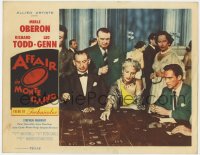 7p023 AFFAIR IN MONTE CARLO LC 1953 Merle Oberon watches Richard Todd play baccarat in casino!