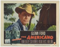 7p037 AMERICANO LC #1 1954 best super close portrait of cowboy Glenn Ford in Brazil by his horse!