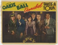 7p044 ANNABEL TAKES A TOUR LC 1938 c/u of Lucille Ball, Jack Oakie & others looking surprised!