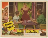 7p063 BAD BLONDE LC #7 1953 sexy bad Barbara Payton glares at boxer Tony Wright playing cards!