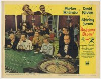 7p074 BEDTIME STORY LC #8 1964 Marlon Brando watches David Niven & Shirley Jones gamble at roulette!